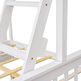 Twin-Over-Full Bunk Bed with Ladders and Two Storage Drawers (White) ( old sku:LT000165AAK） - Home Elegance USA