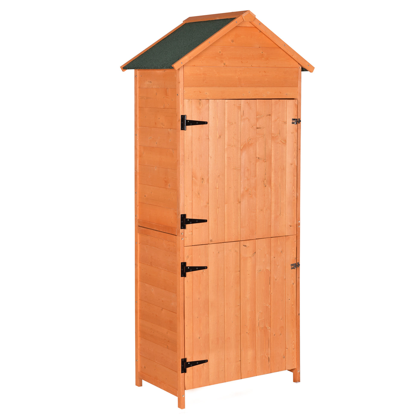 Outdoor Storage Shed - Wood Garden Storage Cabinet - Waterproof Tool Storage Cabinet with Lockable Doors for Garden, Patio, Backyard, Backyard, Patio, Lawn, Meadow, Farmland