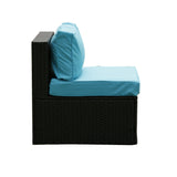 5 Pieces PE Rattan sectional Outdoor Furniture Cushioned U Sofa set with 2 Pillow - W329S00014 - image - 12