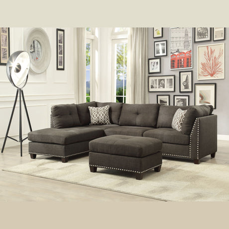 Laurissa - Sectional Sofa - Charcoal Linen - Home Elegance USA