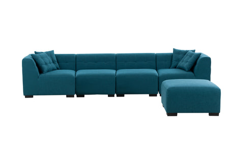 Sectional Sofa with Removable Ottoman Green - Home Elegance USA