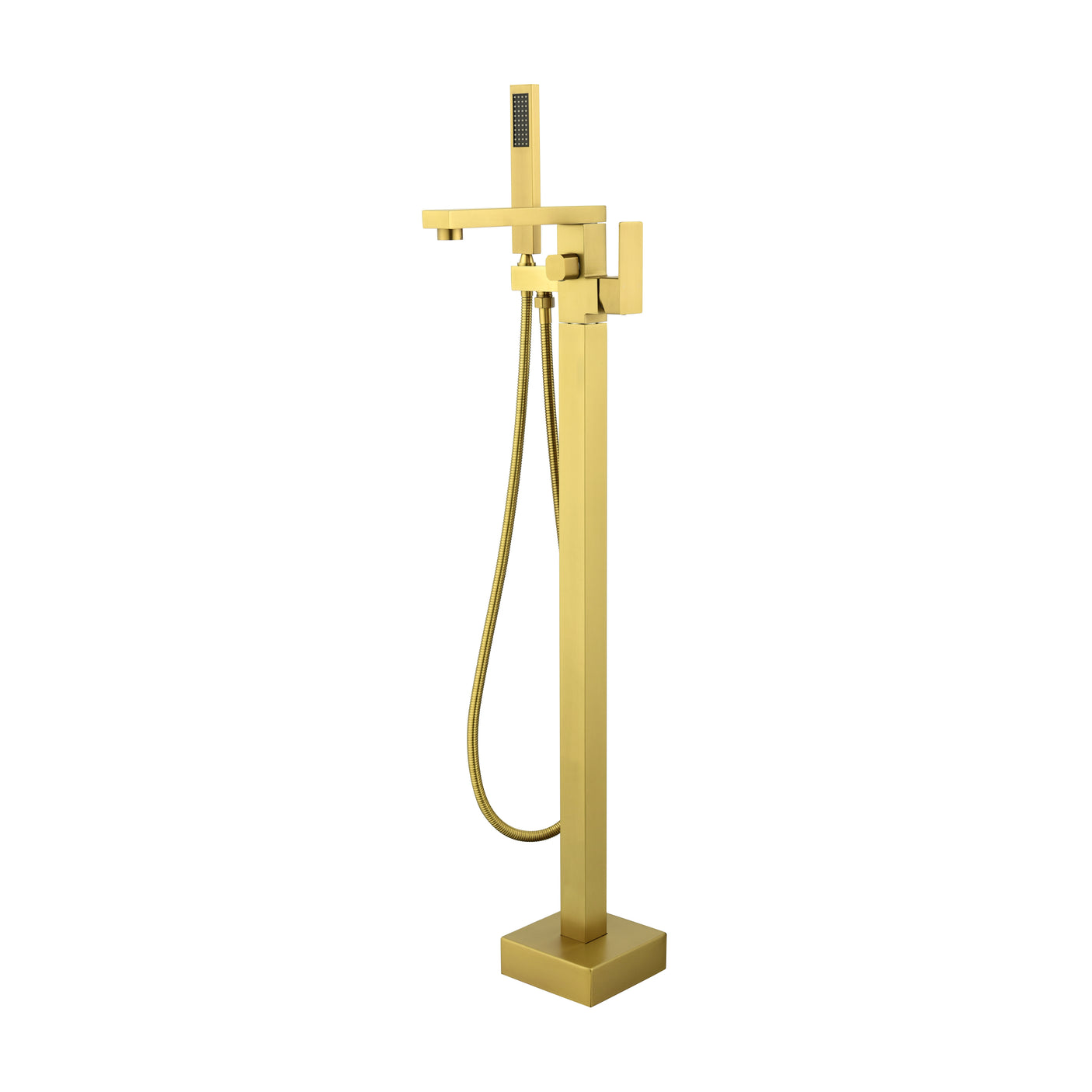 Freestanding Bathtub Faucet Tub Filler gold Floor Mount Bathroom Faucets Brass Single Handle with Hand Shower