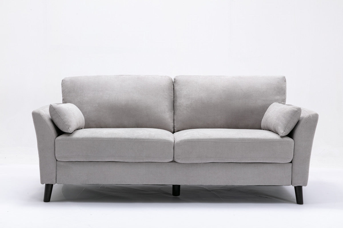 Damian Light Gray Velvet Fabric Sofa | Home Elegance USA