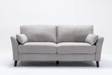 Damian Light Gray Velvet Fabric Sofa - B061S00604 - Home Elegance USA - 3