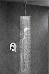 Black Shower System, Ceiling Rainfall Shower Faucet Sets Complete of High Pressure, Rain Shower Head with Handheld, Bathroom 10\\\'\\\' Shower Combo with Rough-in Valve Included