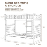 Orisfur. Twin Bunk Beds for Kids with Safety Rail and Movable Trundle bed - Home Elegance USA