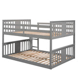 Full Over Full Bunk Bed with Ladder, Gray (Old SKU :LP000207AAE) - Home Elegance USA