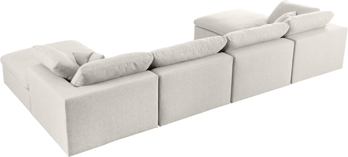 Serene - Cloud Modular Sectional 6 Piece - Cream - Fabric - Modern & Contemporary - Home Elegance USA