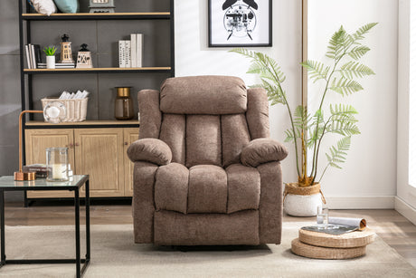 Power Massage Lift Recliner Chair with Heat & Vibration for Elderly, Heavy Duty and Safety Motion Reclining Mechanism - Antiskid Fabric Sofa Contempoary Overstuffed Design (Brown) Home Elegance USA