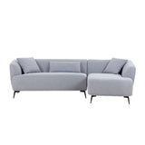 L-Shape Sectional Sofa Couch with Chaise,Metal Legs,Light Grey - Home Elegance USA