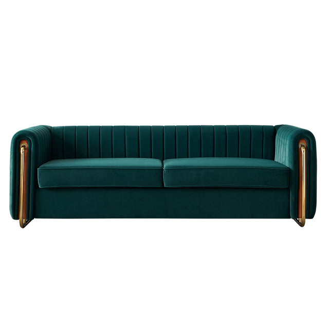 Modern velvet sofa green color Home Elegance USA