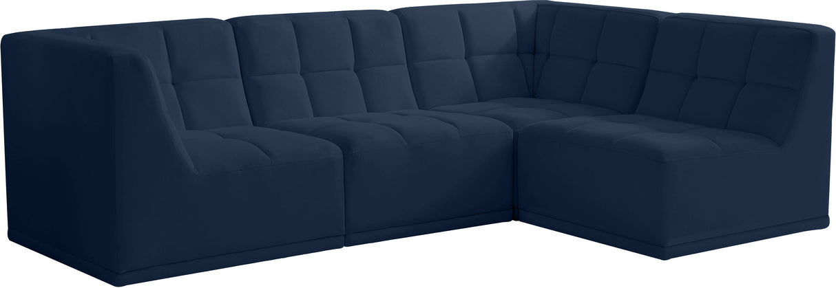 Relax - Modular Sectional 4 Piece - Navy - Home Elegance USA