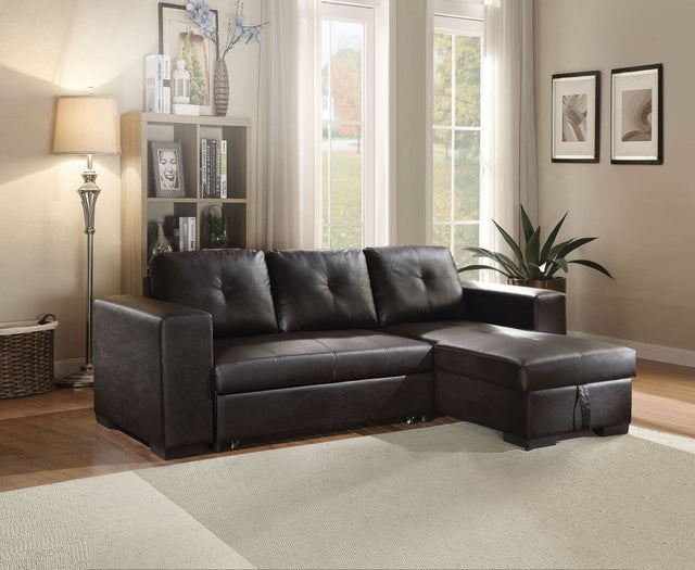 Lloyd - Sectional Sofa - Black PU - Home Elegance USA