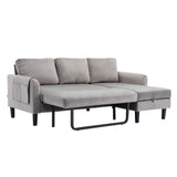 UNITED WE WIN Sectional Sofa Reversible Sectional Sleeper Sectional Sofa with Storage Chaise - Home Elegance USA