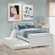 Twin size Platform Bed with Trundle, White - Home Elegance USA