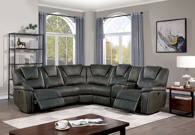 Erfurt - Power Sectional - Gray - Home Elegance USA