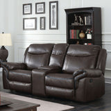 Chenai - Sofa & Glider Loveseat - Brown - Home Elegance USA