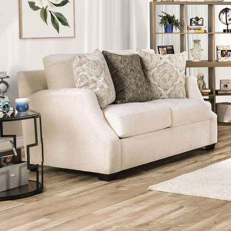 Laila - Sofa & Loveseat - Ivory - Home Elegance USA