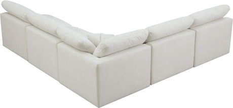 Plush - Cloud 5 Piece Modular Sectional - Cream - Fabric - Home Elegance USA