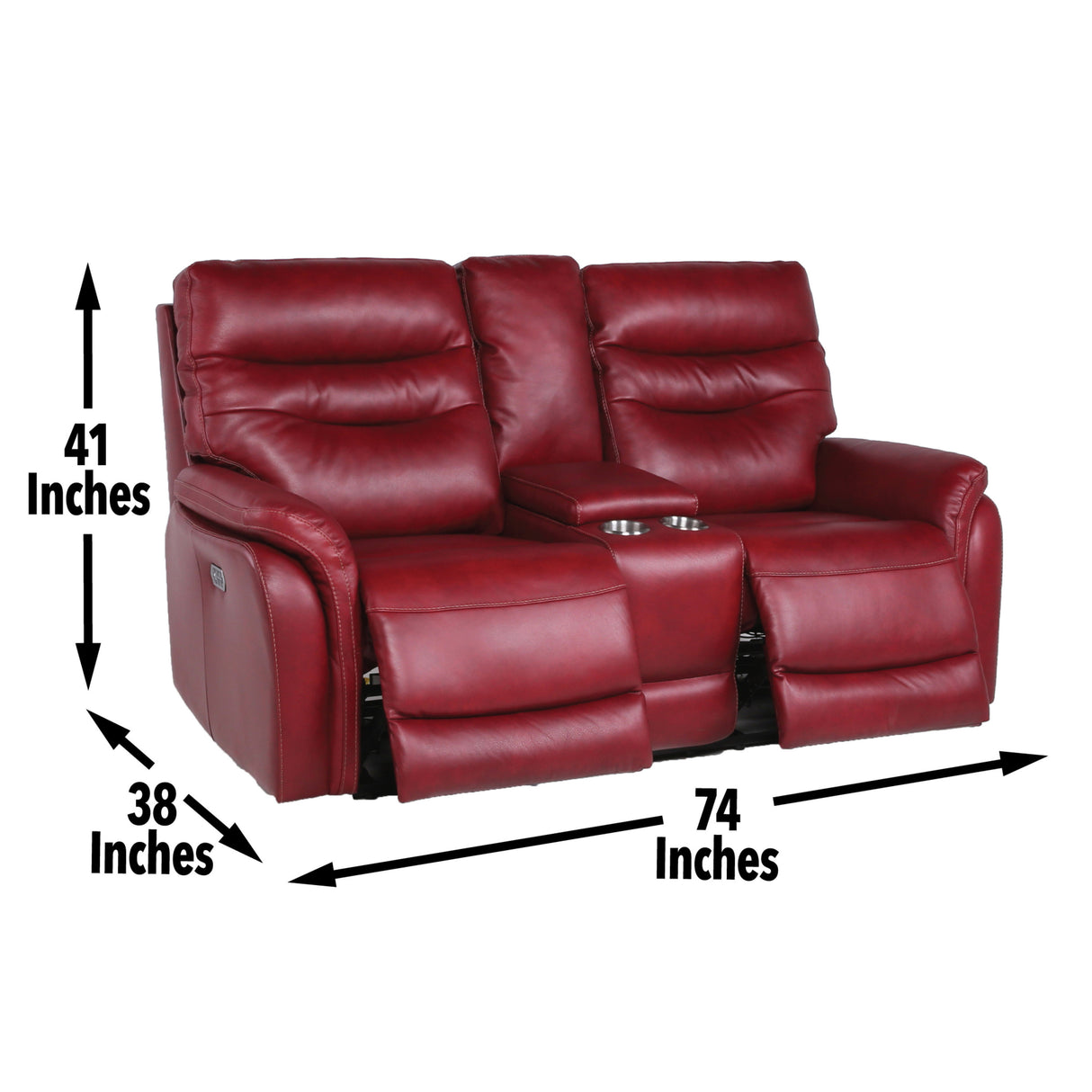 Contemporary Wine Top-Grain Leather Motion Set - Power Recline, USB Charging - Ultimate Comfort and Style Home Elegance USA