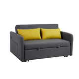 Twins Sofa Bed Grey Fabric