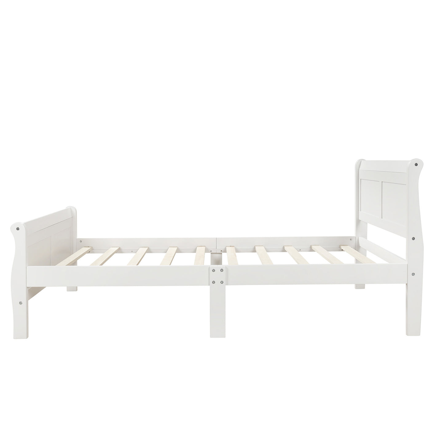 Wood Platform Bed Twin Bed Frame Mattress Foundation Sleigh Bed with Headboard/Footboard/Wood Slat Support - Home Elegance USA