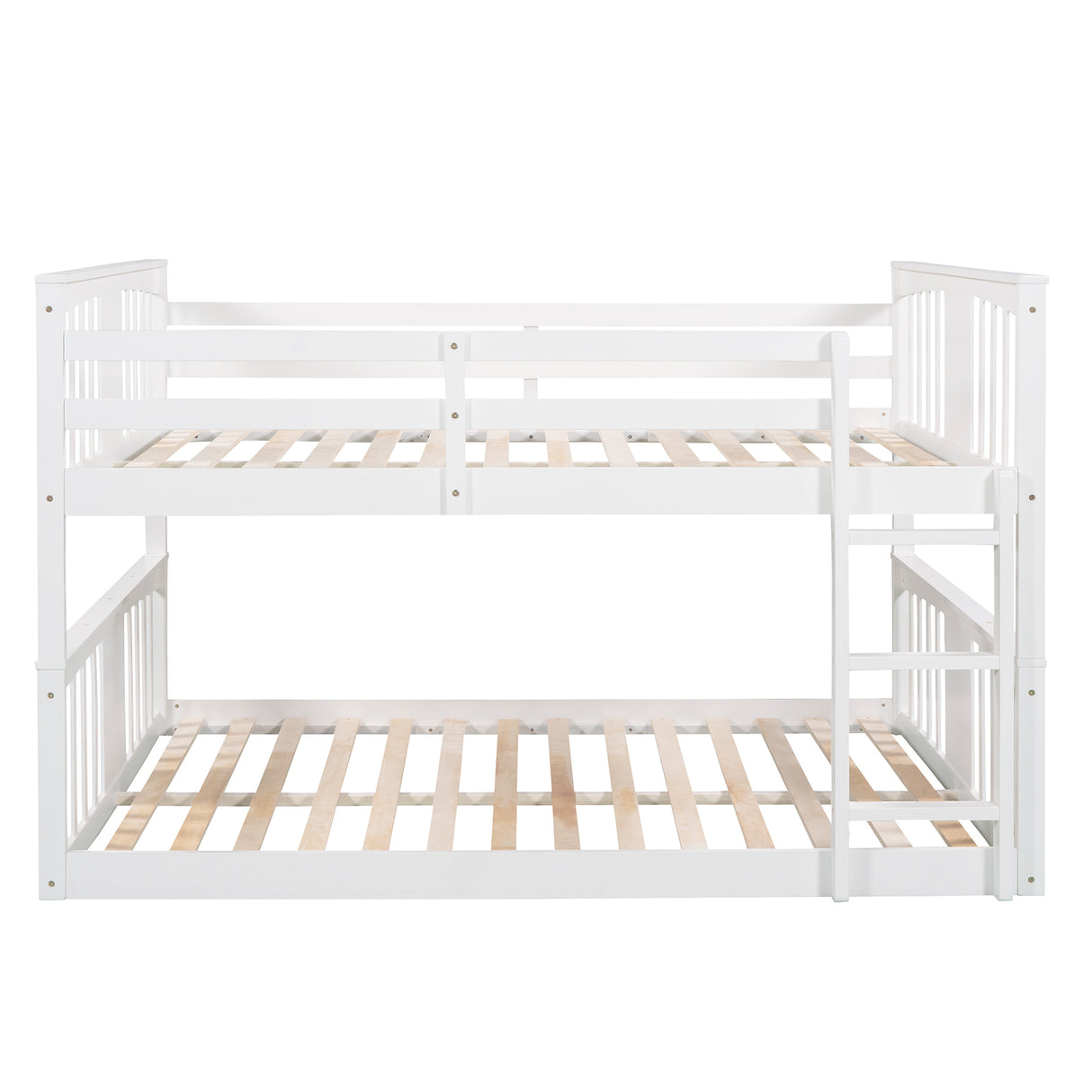 Full Over Full Bunk Bed with Ladder, White (OLD SKU :LP000207AAK) - Home Elegance USA