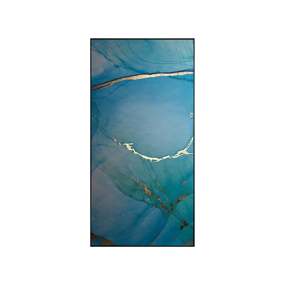 Blue Lagoon (Set Of 3) - 30" x 60" - Charcoal Floater Frame - Home Elegance USA
