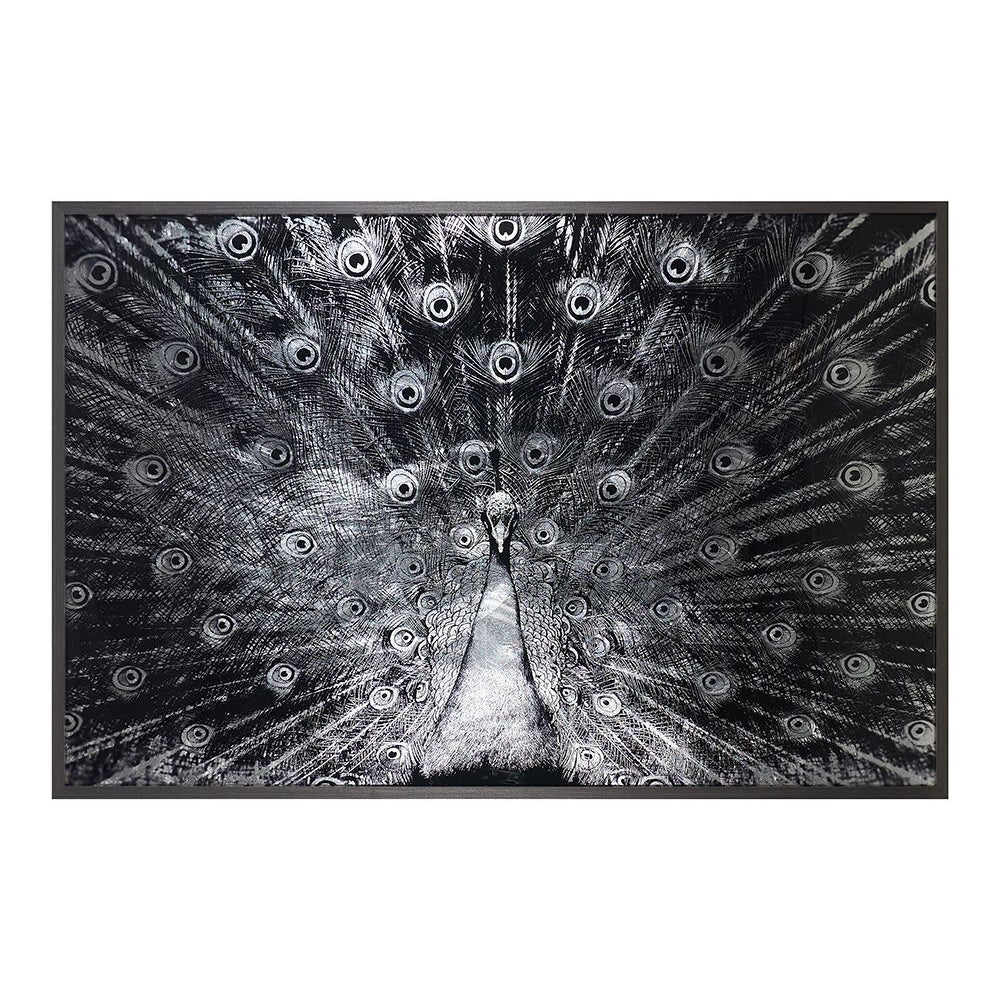 Silver Plumage - 72" x 48" - Charcoal Frame - Home Elegance USA