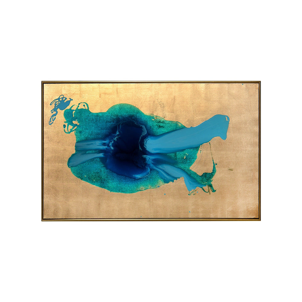 Ink Spill - 60" x 40" - Gold Floater Frame - Home Elegance USA