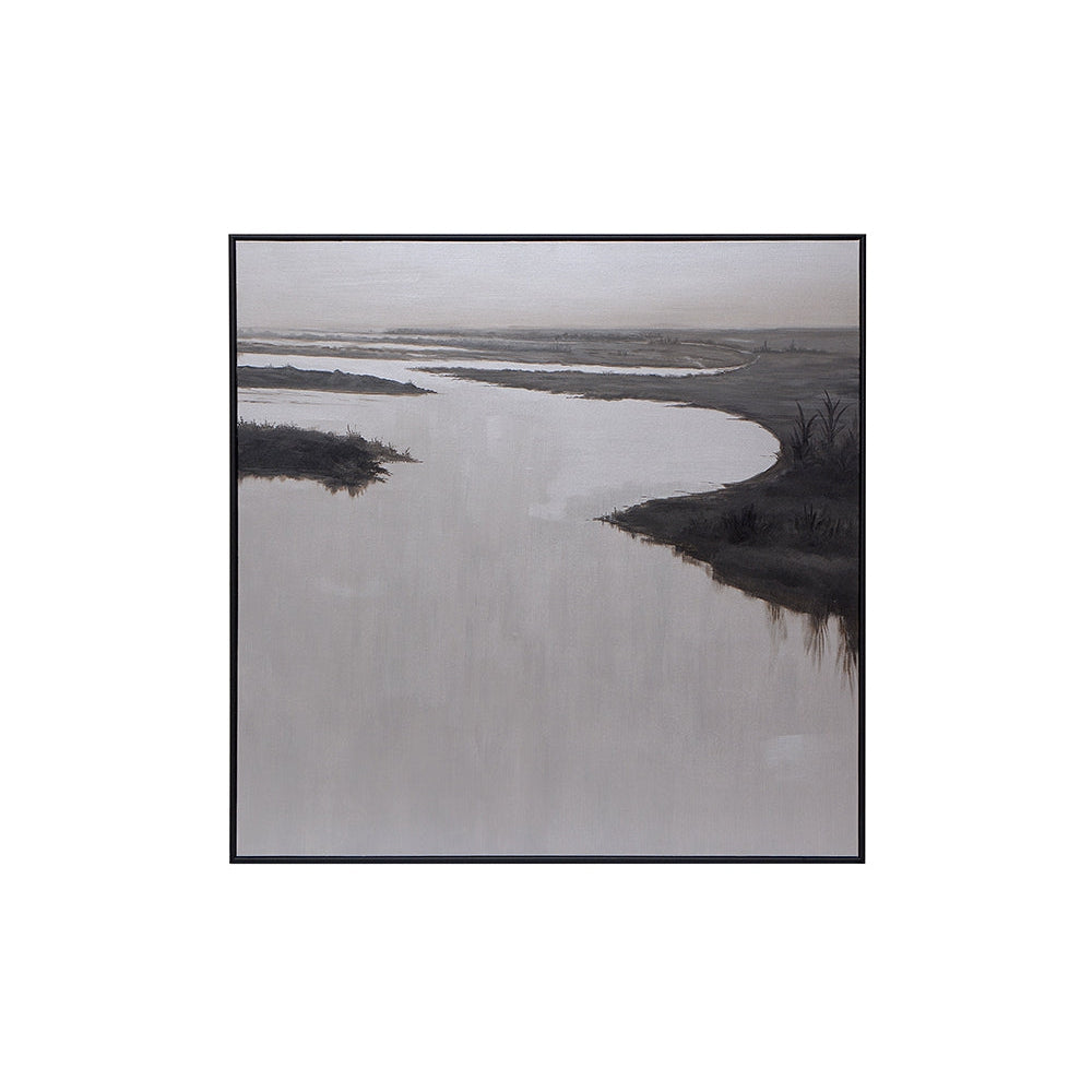 Lonesome Wetlands - 60" x 60" - Black Floater Frame - Home Elegance USA