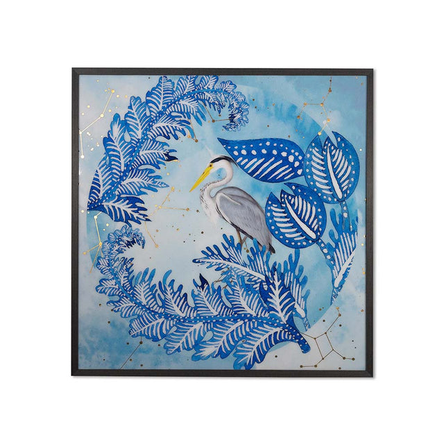 Blue Heron - 48" x 48" - Charcoal Frame - Home Elegance USA
