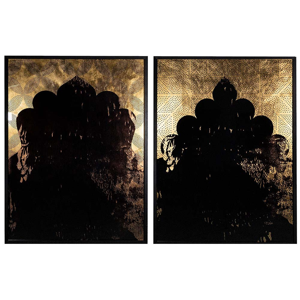 Exotic Nights (Set Of 2) - 38" x 48" - Black Frame - Home Elegance USA