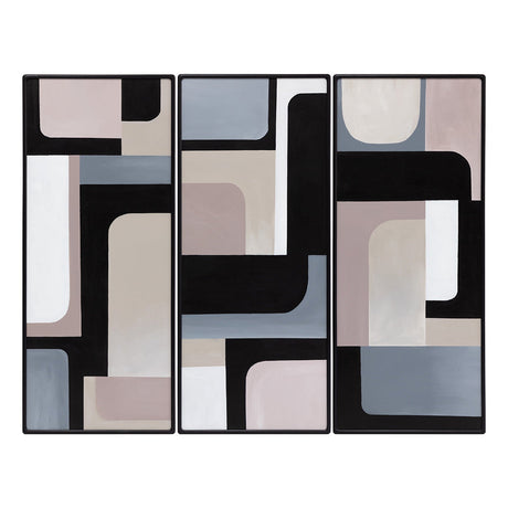 Radical Interpretation (set Of 3) - 28" X 66" - Black Floater Frame - Home Elegance USA