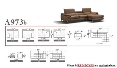 A973B Premium Leather Sectional | J&M - A973B - 17906122 - CARAMEL - RHF - image - 13