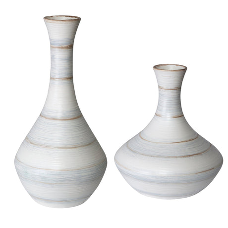 Uttermost Potter Fluted Striped Vases - Set Of 2 - Home Elegance USA