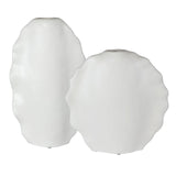 Uttermost Ruffled Feathers Modern White Vases - Set Of 2 - Home Elegance USA