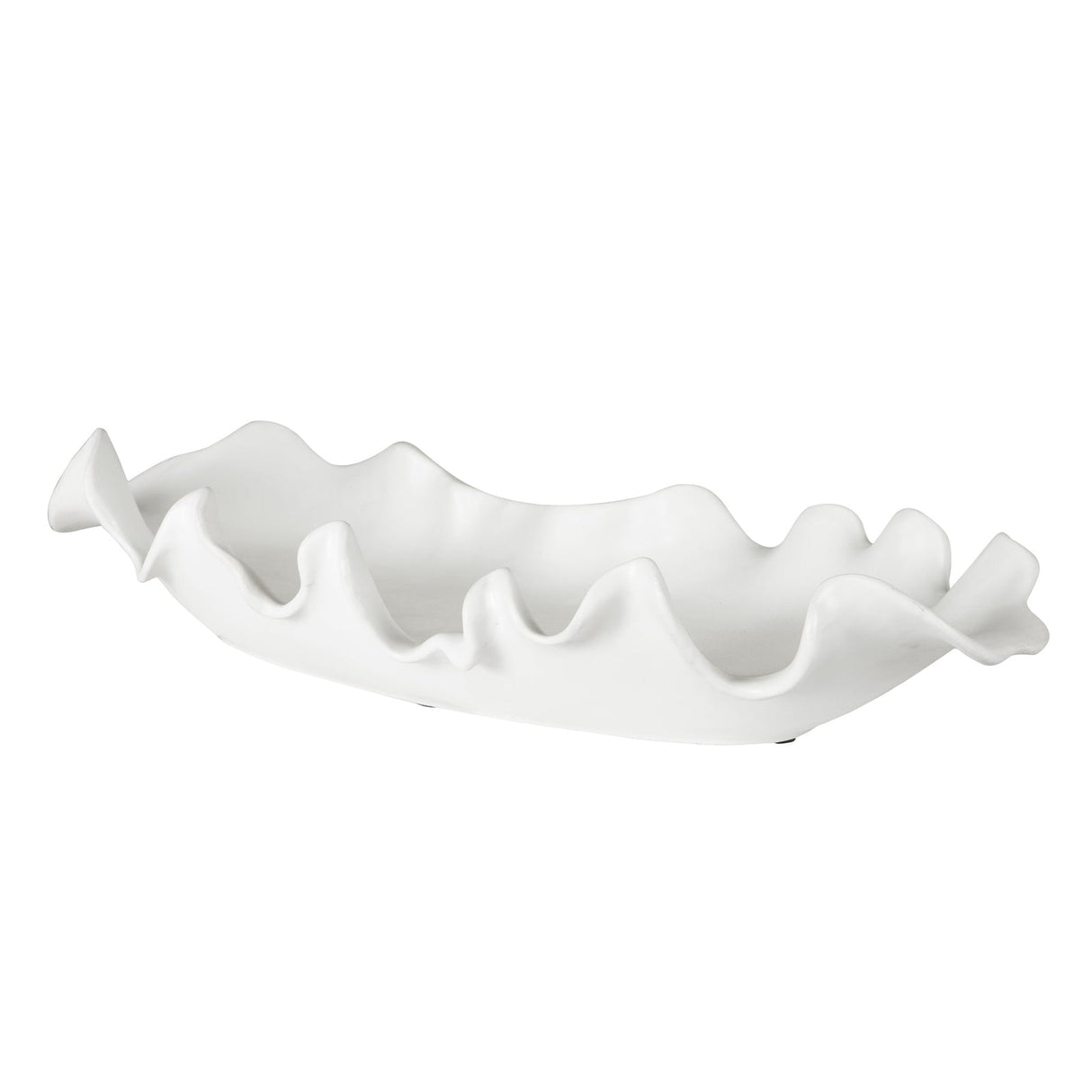 Uttermost Ruffled Feathers Modern White Bowl - Home Elegance USA