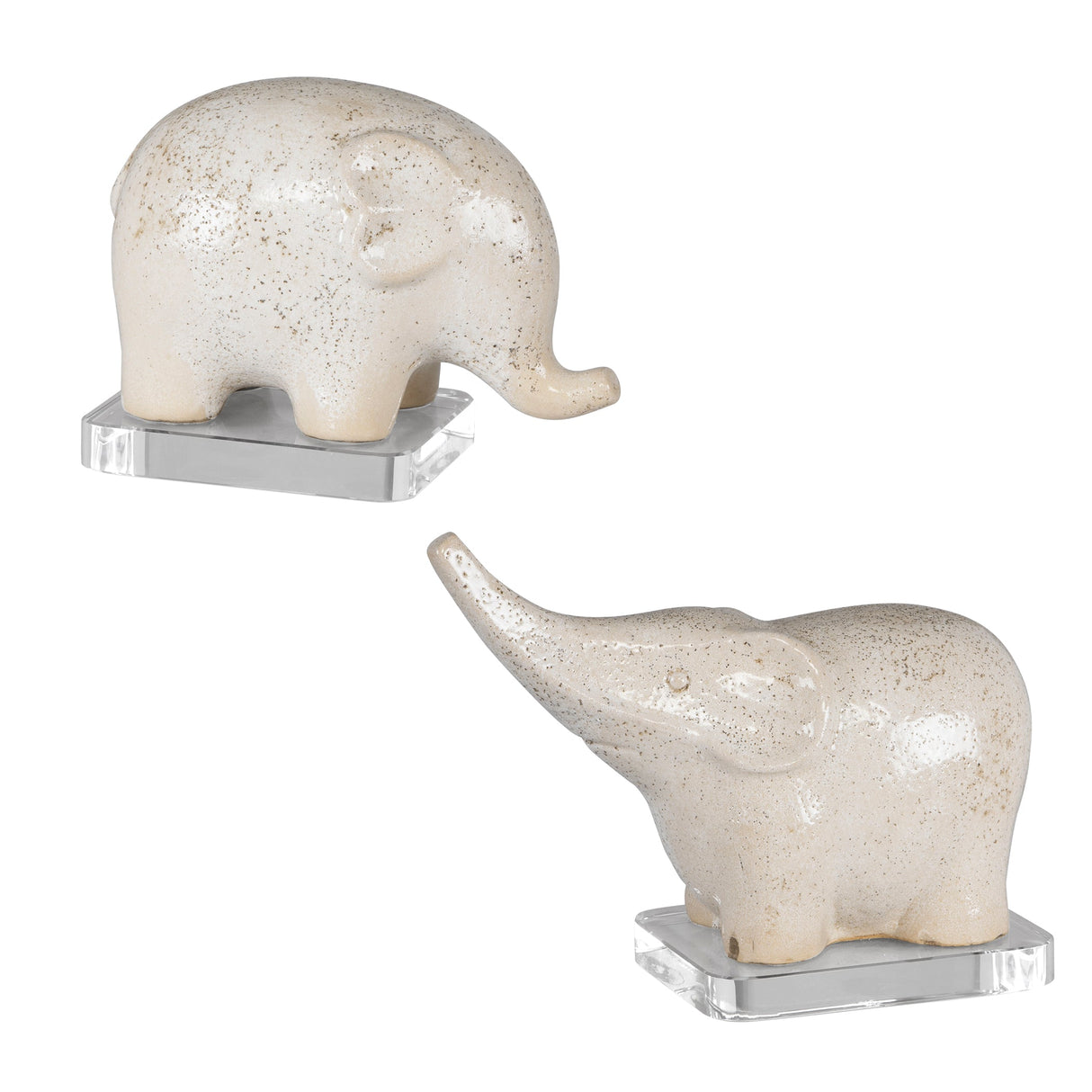 Uttermost Kyan Ceramic Elephant Sculptures - Set Of 2 - Home Elegance USA