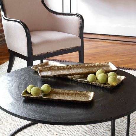 Artisan Antique Gold Trays - Set Of 3 | Uttermost | Home Elegance USA