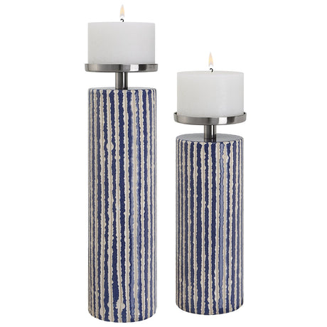 Uttermost Havana Blue Candleholders - Set Of 2 - Home Elegance USA