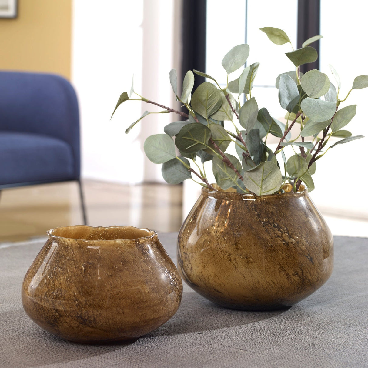 Uttermost Tortoise Glass Vases - Set Of 2 - Home Elegance USA