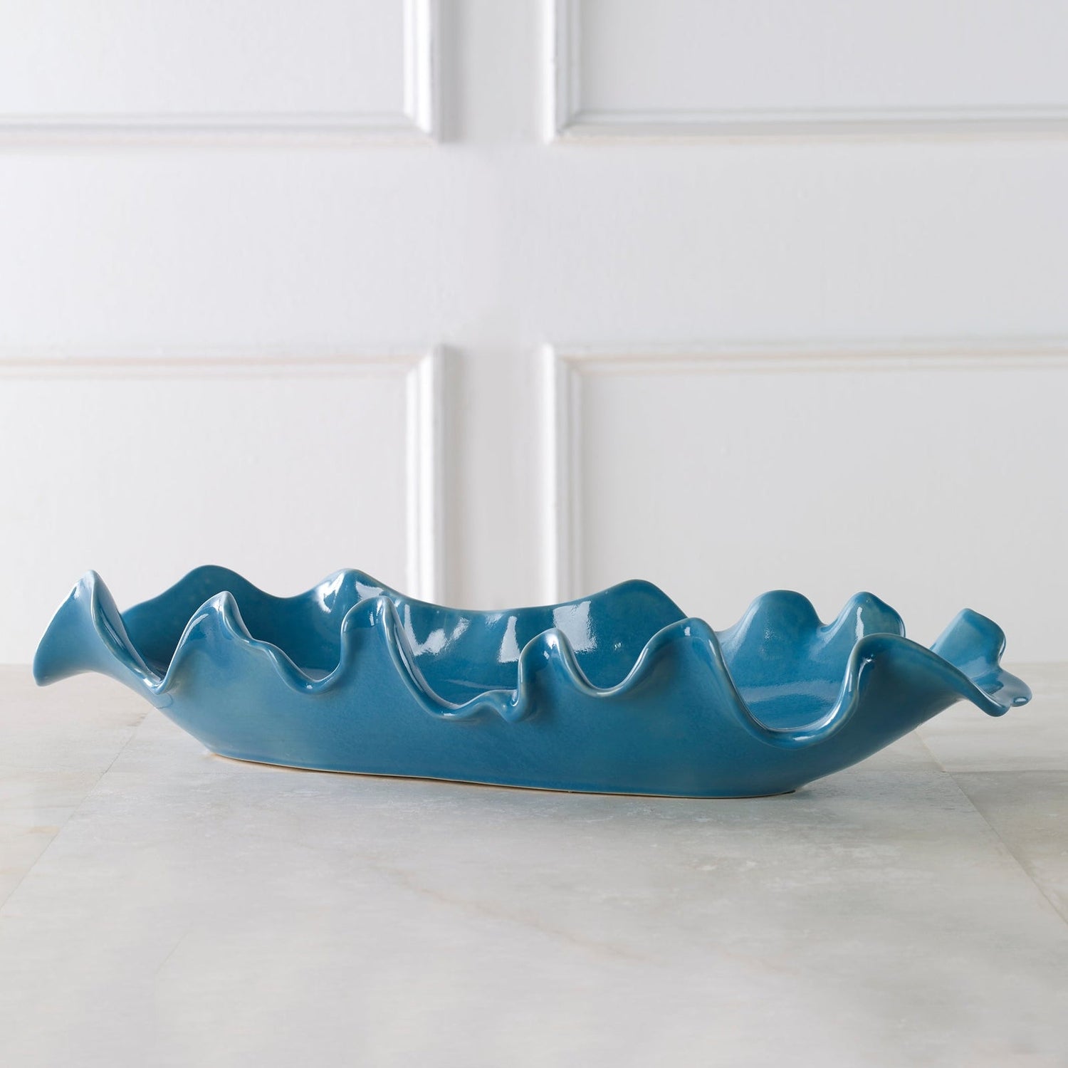 Uttermost Ruffled Feathers Blue Bowl - Home Elegance USA