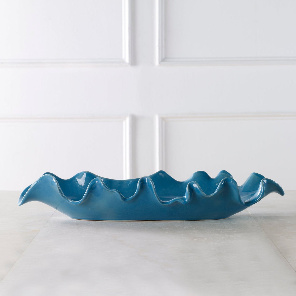 Uttermost Ruffled Feathers Blue Bowl - Home Elegance USA