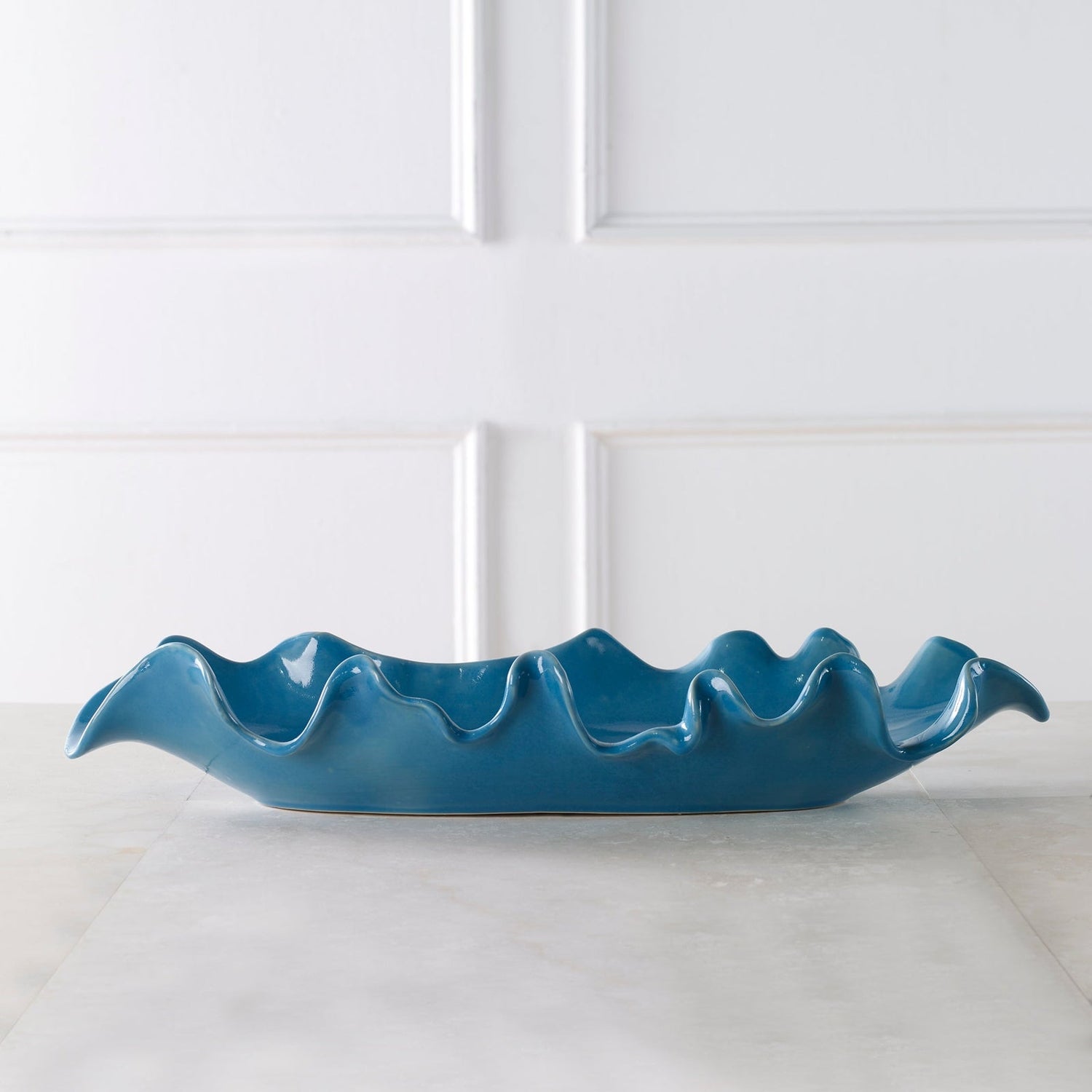 Uttermost Ruffled Feathers Blue Bowl - Home Elegance USA