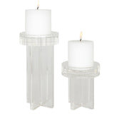 Uttermost Crystal Pillar Candleholders - Set Of 2 - Home Elegance USA