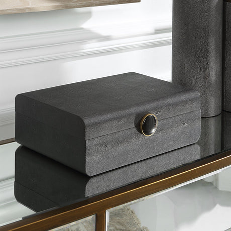 Uttermost Lalique Black Shagreen Box - Home Elegance USA