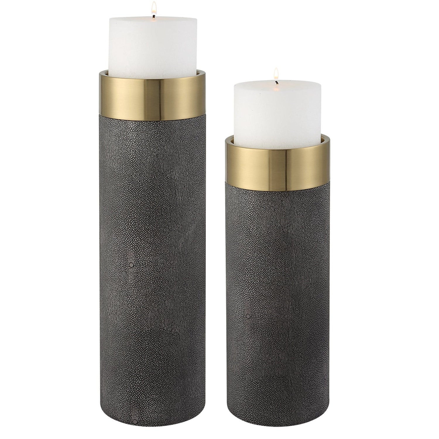 Uttermost Wessex Gray Candleholders - Set Of 2 - Home Elegance USA