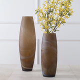 Uttermost Delicate Swirl Caramel Glass Vases - Set Of 2 - Home Elegance USA
