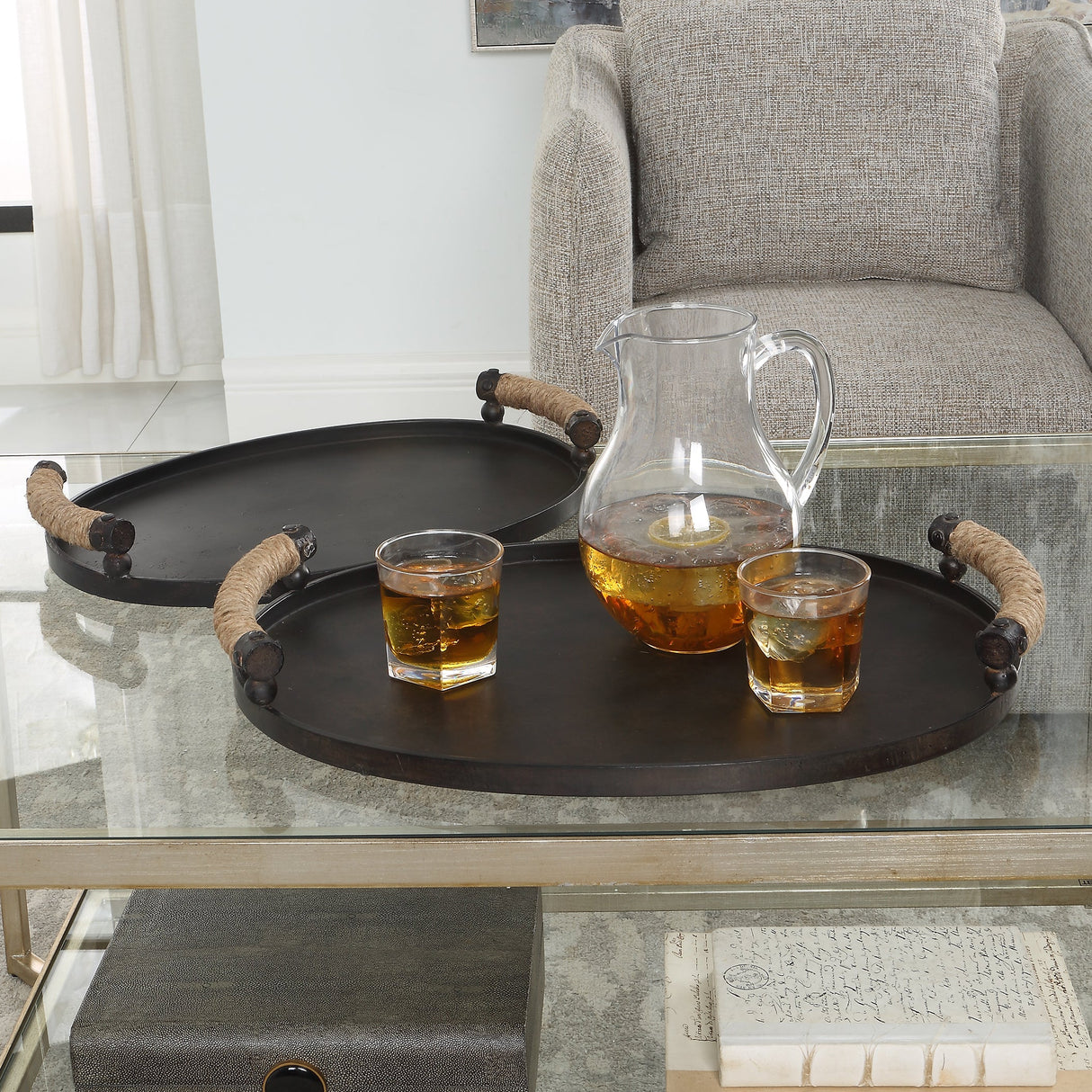 Uttermost Viggo Bronze Trays - Set Of 2 - Home Elegance USA